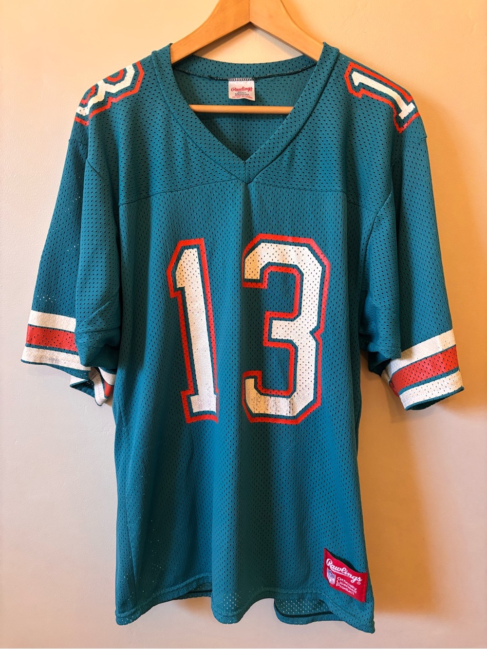 Vintage Rawlings Miami Dolphins Dan Marino Teal Football Jersey #13 Men's Medium